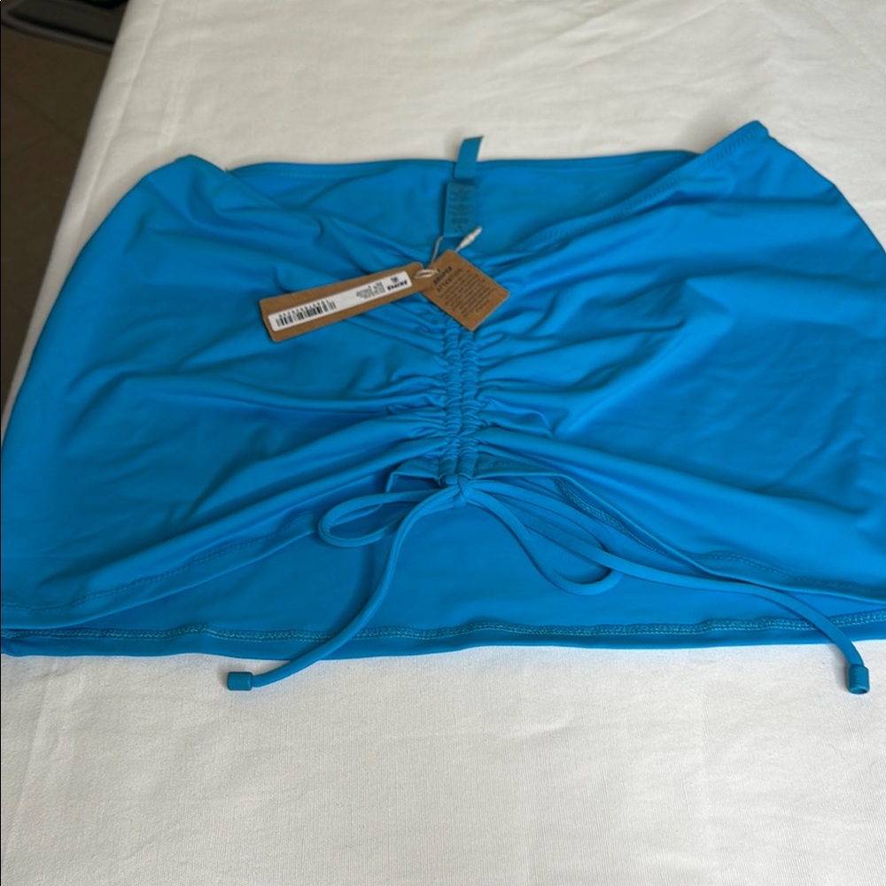 Blue Ruched Skirt swim skirt Skims